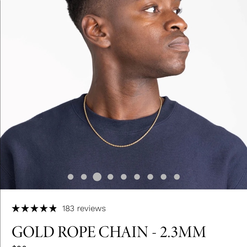 Manssion gold rope chain 20in